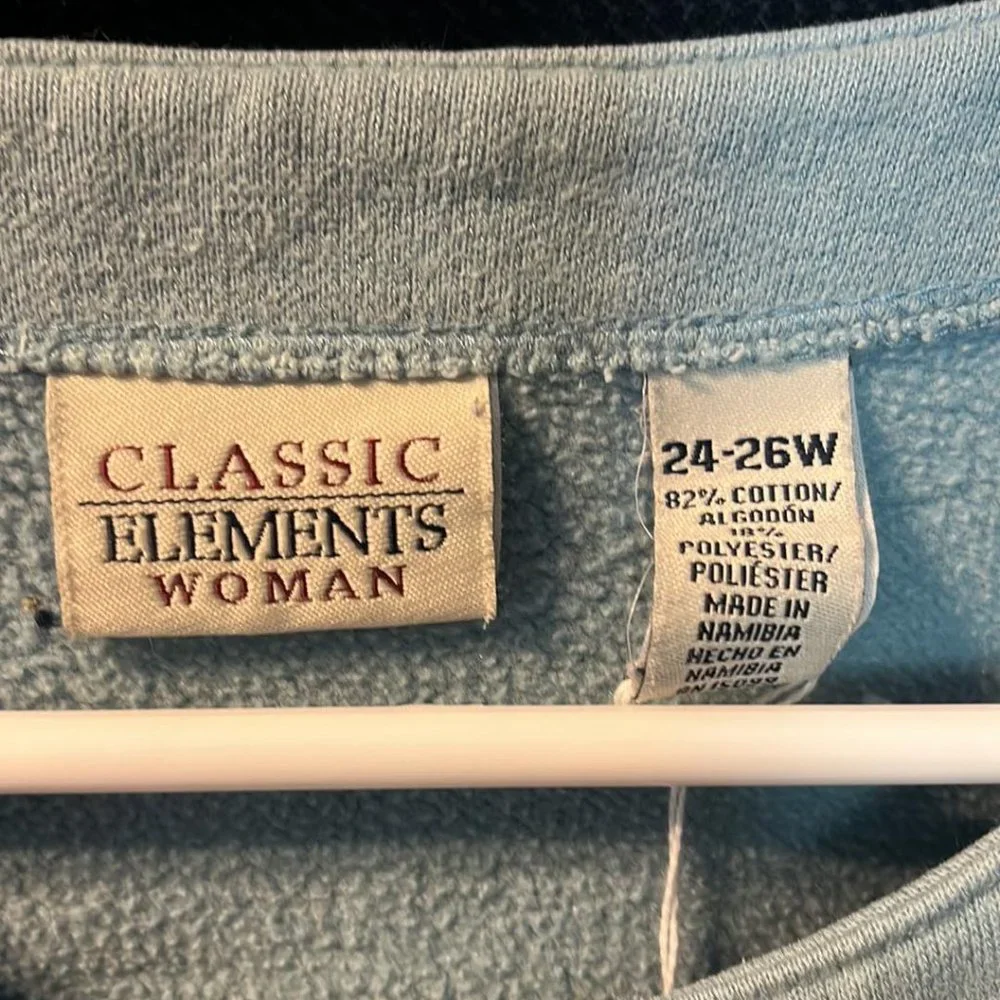 Classic Woman Light Blue Snap Front Jacket Size 24 - Picture 3 of 3